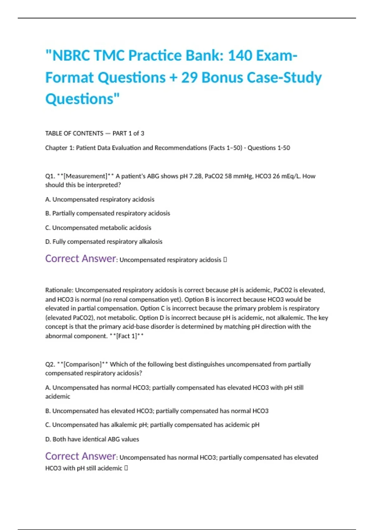 NBRC TMC Practice Bank Featuring 140 Exam-Format Questions and 29 Bonus ...