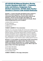 ATI NCLEX-RN Maternal-Newborn Nursing Practice Questions 2026&sol;2027 &mdash; Pregnancy&comma; Labor and Delivery&comma; Postpartum Care&comma; Newborn Assessment&comma; ACTUAL-Style Practice Questions & Answers with Detailed Rationales