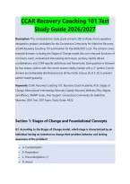 CCAR Recovery Coaching 101 Test &NewLine;Study Guide 2026&sol;2027 