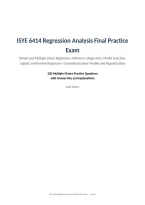 ISYE 6414 Regression Analysis Final Practice Exam Simple and Multiple ...