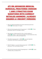 Ati Rn Advanced Medical Surgical Proctored Version 1 And 2 Practice Exam Questions With Correct Detailed Answers &vert; Already Graded A&plus;<Recent Version>&NewLine;