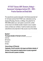 ATI TEAS 7 Science &lpar;A&P&comma; Chemistry&comma; Biology&rpar; &ndash; &NewLine;Assessment Technologies Institute &lpar;ATI&rpar; &ndash; 2025 &ndash; &NewLine;Practice Questions and Study Guide