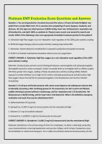 Platinum EMT Evaluation Exam Questions and Answers