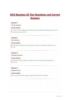 AICE Business AS Test Questions and Correct&NewLine;Answers