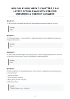 Mba 704 Kungu Week 3 Chapters 5 & 6&NewLine;Latest Actual Exam With Verified&NewLine;Questions & Correct Answers&NewLine;