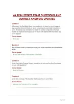 Va Real Estate Exam Questions And&NewLine;Correct Answers Updated