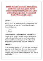 AMB400 &lpar;EpicCare Ambulatory Administration&rpar; certification Exam latest update Practice Questions &lpar;Original&rpar; EXAM &vert; 2026&ndash;2027 Latest Update &vert; Original Questions & Answers with Detailed Rationales &vert; Graded A&plus;
