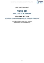 NURS 340 PH Quiz 1 Study Guide 2026&sol;2027 &ndash; 200 Practice Questions