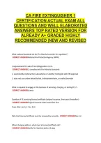 Ca Fire Extinguisher 1 &NewLine;Certification Actual Exam All &NewLine;Questions And Well Elaborated &NewLine;Answers Top Rated Version For &NewLine;Already A&plus; Graded Highly &NewLine;Recommended &vert;New And Revised