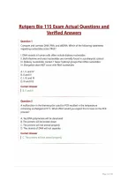 Rutgers Bio 115 Exam Actual Questions and Verified Answers&NewLine;