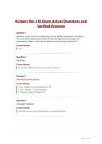 Rutgers Bio 116 Exam Actual Questions and&NewLine;Verified Answers