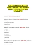 Cal Fire Complete Exam &NewLine;Questions And 100&percnt; Verified &NewLine;Answers &lpar;2026&sol;2027&rpar; Pass &NewLine;Guarantee 