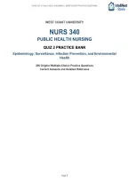 NURS 340 PH Quiz 2 Study Guide 2026&sol;2027 &ndash; 200 Practice Questions &vert; Epidemiology&comma; Infection & Environmental Health&period;