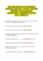 Cal Fire Exam Fully Solved & &NewLine;Updated 2026-2027 &lpar;Latest Version &NewLine;Verified For Accuracy&rpar; &NewLine;&lpar;Questions &plus; Answers&rpar; Solved &NewLine;100&percnt; Correct&excl;&excl; 