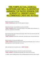 Fire Pumps Actual Exam All &NewLine;Questions And Well Elaborated &NewLine;Answers Top Rated Version For &NewLine;Already A&plus; Graded Highly &NewLine;Recommended &vert;New And Revised 