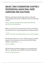 Milady Cima Foundations Chapter 2&NewLine;Professional Image Final Paper&NewLine;Questions And Solutions