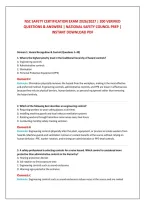Nsc Safety Certification Exam 2026&sol;2027 &vert; 200 Verified &NewLine;Questions & Answers &vert; National Safety Council Prep &vert; &NewLine;Instant Download Pdf