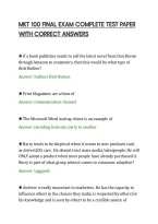 Mkt 100 Final Exam Complete Test Paper&NewLine;With Correct Answers