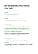 Mkt 100 Midterm Exam Full Solution Study Guide