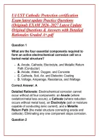 U4 UST Cathodic Protection certification Exam latest update Practice Questions &lpar;Original&rpar; EXAM 2026&ndash;2027 Latest Update Original Questions & Answers with Detailed Rationales Graded A&plus;&period;pdf