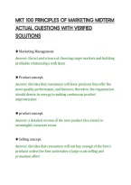 Mkt 100 Principles Of Marketing Midterm Actual Questions With Verified Solutions