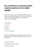 Mkt 100 Principles Of Marketing Midterm Complete Question Set With Verified Answers
