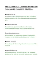 Mkt 100 Principles Of Marketing Midterm&NewLine;Fully Solved Exam Paper Graded A&plus;
