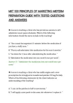 Mkt 100 Principles Of Marketing Midterm&NewLine;Preparation Guide With Tested Questions&NewLine;And Answers