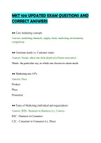 Mkt 100 Updated Exam Questions And&NewLine;Correct Answers