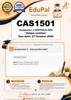 CAS1501 Assignment 4 PORTFOLIO &lpar;COMPLETE ANSWERS&rpar; Semester 2 2026 - DUE 27 October 2026