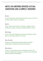 Mktg 396 Midterm Updated Actual&NewLine;Questions And Correct Answers