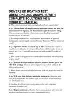 Drivers Ed Boating Test Questions And Answers With Complete Solutions 100&percnt; Correct Rated A&plus;