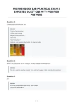 Microbiology Lab Practical Exam 2&NewLine;Expected Questions With Verified&NewLine;Answers&NewLine;