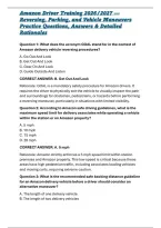 Amazon Driver Training 2026&sol;2027 &mdash; Reversing&comma; Parking&comma; and Vehicle Maneuvers Practice Questions&comma; Answers & Detailed Rationales