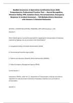 HazMat Awareness & Operations Certification Exam 2026&colon;&NewLine;Comprehensive Professional Practice Test &mdash; Hazard Recognition&comma;&NewLine;Chemical Safety&comma; PPE&comma; Isolation Zones&comma; Decontamination&comma; Emergency&NewLine;Response & Incident Command &mdash; 190 Multiple-Choice Questions&NewLine;with An