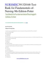 Test Bank for Fundamentals of Nursing 9th Edition by Potter&comma; Perry&comma; Stockert & Hall &ndash; Chapters 1&ndash;50&comma; Nursing Questions and Answers 2026&ndash;2027