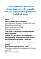 ATI TEAS 7 Complete 2025 Actual Exam Test Complete Questions with Verified Answers 100 2025&sol; 2026 Comprehensive Nursing Entrance Exam Prep Guide with Solutions