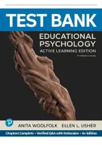 Test Bank &mdash; Educational Psychology&colon; Active Learning Edition&comma; 15th Edition &mdash; Anita Woolfolk & Ellen L&period; Usher &mdash; Chapter 1-15 &mdash; All Chapters 