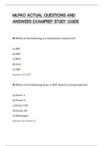 Mlpao Actual Questions And&NewLine;Answers Examprep Study Guide