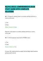 Mlpao Mock Comprehensive Exam&NewLine;Study Guide With Complete&NewLine;Solutions