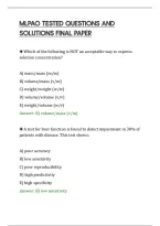 Mlpao Mock Updated Exam&NewLine;Questions And Correct Answers
