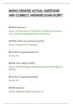 Mlpao Updated Actual Questions&NewLine;And Correct Answers Exam Script