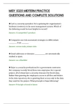 Misy 5325 Midterm Practice&NewLine;Questions And Complete Solutions&NewLine;