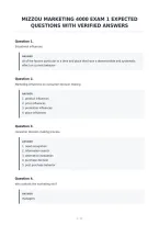 Mizzou Marketing 4000 Exam 1 Expected&NewLine;Questions With Verified Answers
