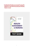 TEST BANK Health Assessment in Nursing &lpar;7TH&rpar; by Janet R Weber & Jane H Kelley Chapters 1-34&NewLine;