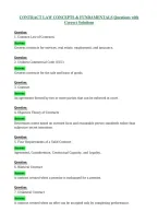 CONTRACT LAW CONCEPTS & FUNDAMENTALS Questions with Correct Solutions