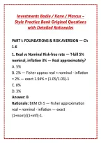 Investments Bodie &sol; Kane &sol; Marcus &ndash; Style Practice Bank Original Questions with Detailed Rationales