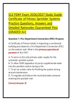 S12 FDNY Exam 2026&sol;2027 Study Guide&colon; Certificate of Fitness Sprinkler Systems Practice Questions&comma; Answers and Detailed Rationales
