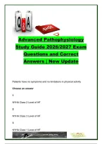 Advanced Pathophysiology Exam 2026&sol;2027 &ndash; 130&plus; Questions & Answers&colon; Heart Failure&comma; COPD&comma; Immunology&comma; Anemia & Kidney Disease