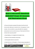 Bates Physical Examination Exam 2026&sol;2027 &ndash; 100&plus; Questions & Answers&colon; Patient Assessment&comma; Clinical Interviewing&comma; Cardiovascular&comma; Respiratory & Neurological Exams